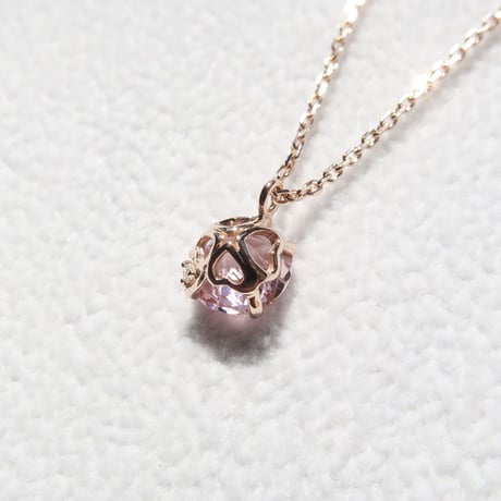 【necklace】　ピンクトルマリン　6mm　ダンデライオンカット