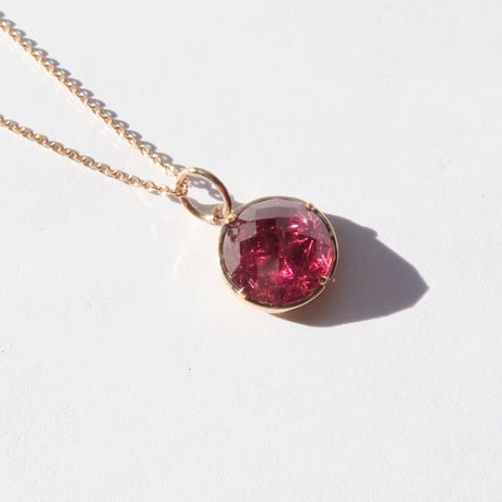ルベライト 8mm RD型 甲州貴石切子 necklace