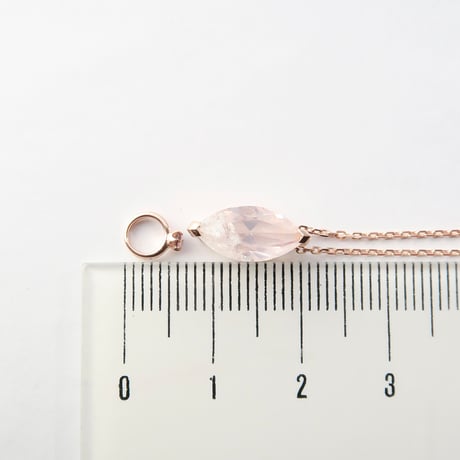 【necklace】　ローズクォーツ 12×6mm マーキス クラッシュクォーツ