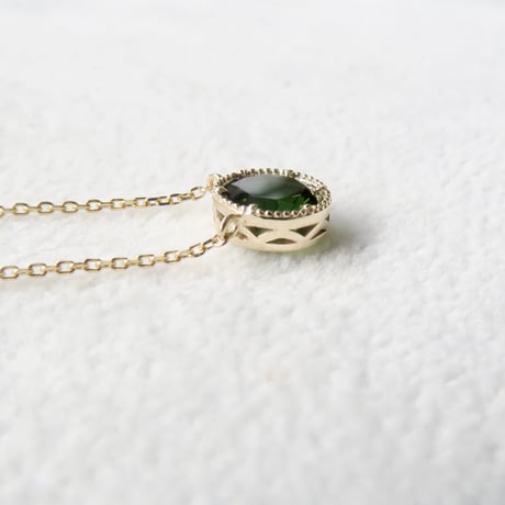 【necklace】　グリーントルマリン　6ｍｍ　さくらインカット