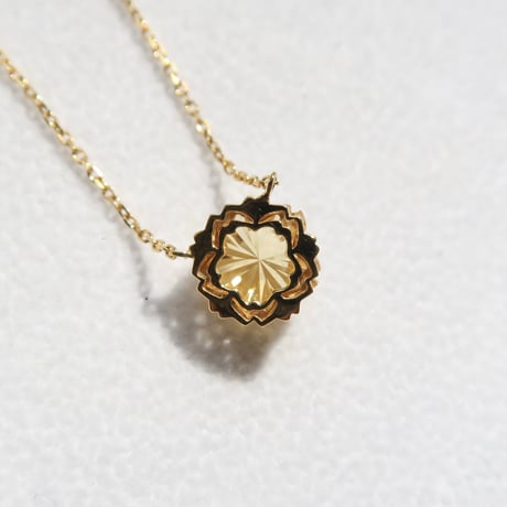 【 necklace】　シトリン 桜型 甲州貴石切子