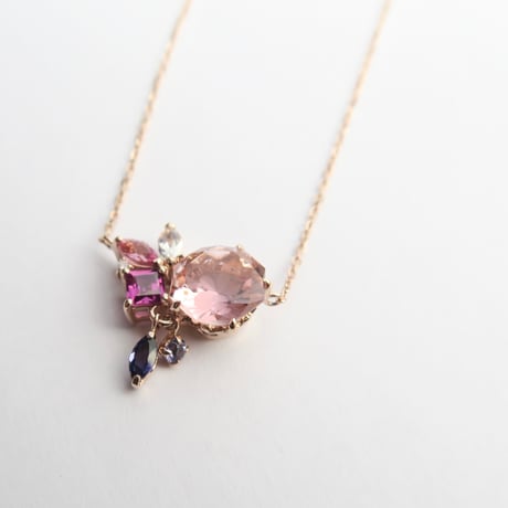 【necklace】　ピンクトルマリン　さくらインカット　気ままにリメイク