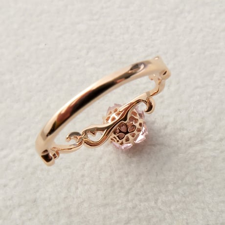【Ring】　ピンクトルマリン　7mm　さくらシェイプ　＃9