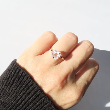 ローズクォーツ 8.5mm さくらシェイプ Ring＃11