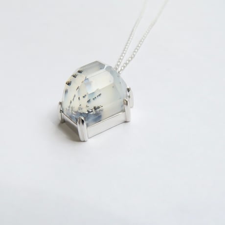 【ncklace】　デンドリティックアゲート+白水晶