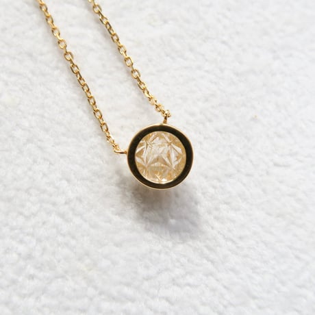【necklace】　ルチルクォーツ　RD型　甲州貴石切子