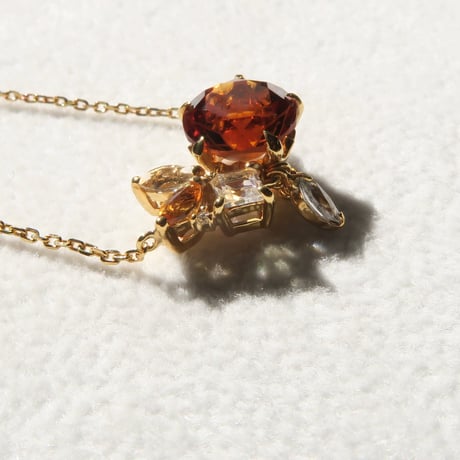 【necklace】　エクストラシトリン 8mm ダンデライオンカット yellow