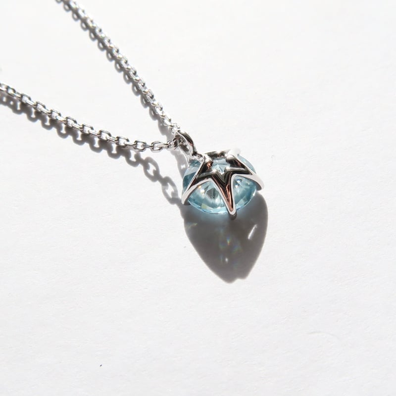 ブルージルコン 6mm さくらインカット necklace | FREESIA