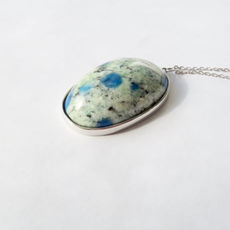 【necklace】　アズライト：シミズ貴石 会長カット
