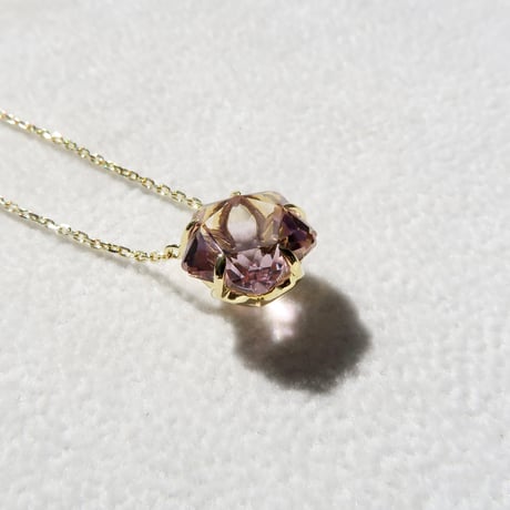【necklace】　アメトリン　10mm　さくらシェイプ