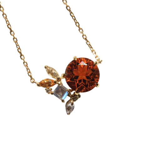 【necklace】　エクストラシトリン 8mm ダンデライオンカット yellow