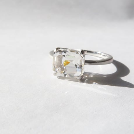 【Ring】　オイルインクォーツ　7×8mm　オクタゴン　＃11