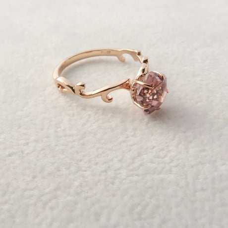 【Ring】　ピンクトルマリン　7mm　さくらシェイプ　＃9