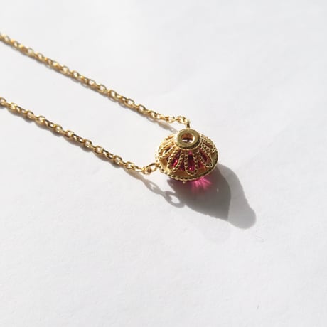 ロードライトガーネット 6mm ダンデライオンカット necklace