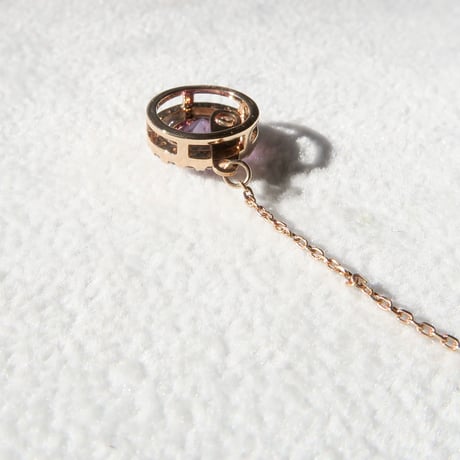 【necklace】　ローズアメジスト 6mm さくらインカット 0.08ct