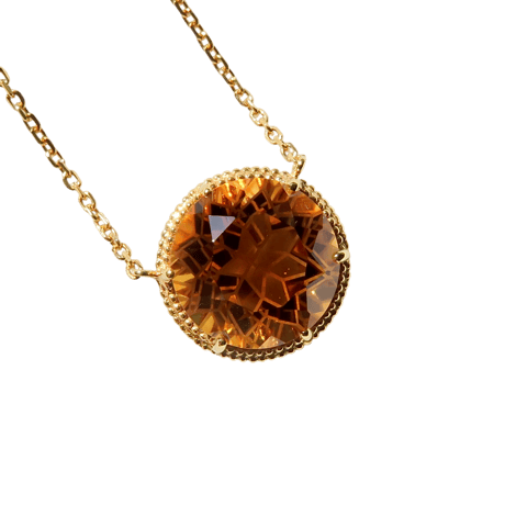 【necklace】　エクストラシトリン 10mm ダンデライオンカット