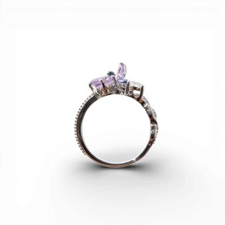 【Ring】　アメジスト　6mm　さくらインカット　＃11