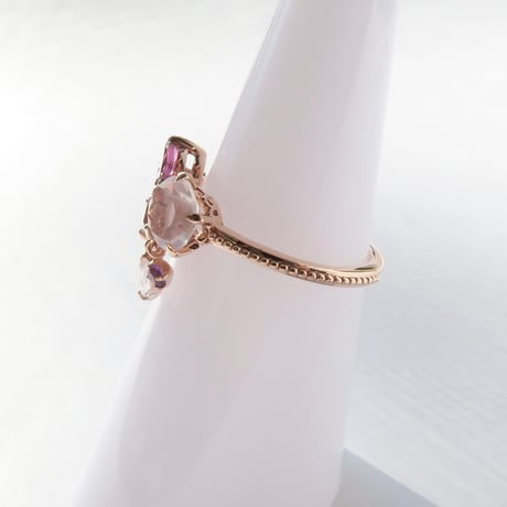 【Ring】　ローズクォーツ　6mm　スターインカット　＃11