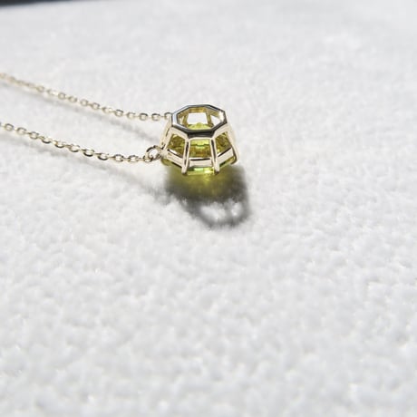 カナリートルマリン 7mm アトリアカット ネックレス