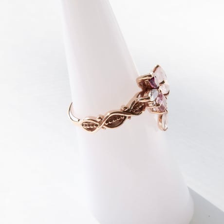 【Ring】　ローズクォーツ　6mm　スターインカット　＃11