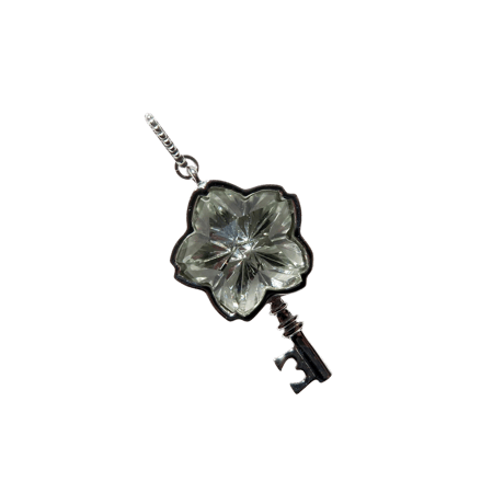 【charm】　グリーンクォーツ 桜型 甲州貴石切子