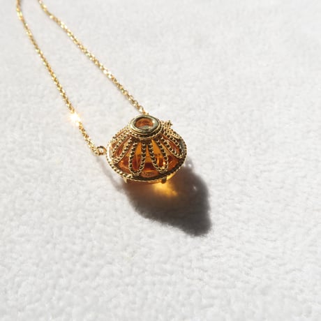 【necklace】　エクストラシトリン 10mm ダンデライオンカット