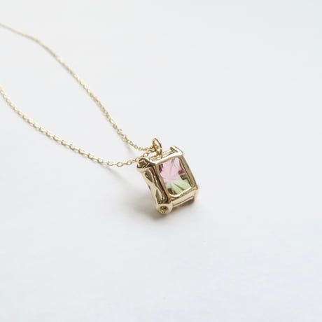 【ncklace】　バイカラートルマリン 甲州貴石切子