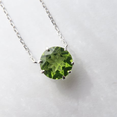 ペリドット 8mm ダンデライオンカット necklace