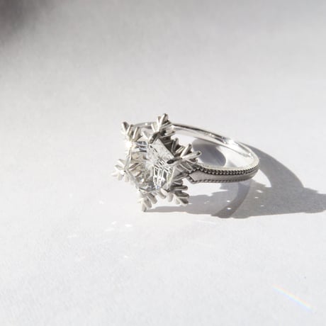 白水晶 6mm ゆきんこカット Ring＃11