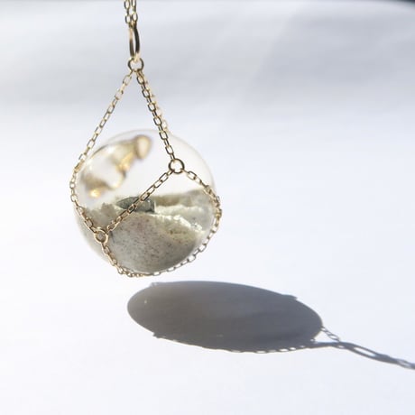 【Necklace】ホワイトガーデンクォーツ パイライト入り
