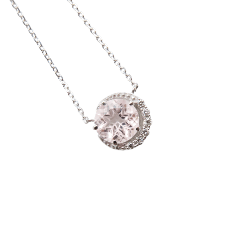 【necklace】　モルガナイト　6mm　ダンデライオンカット