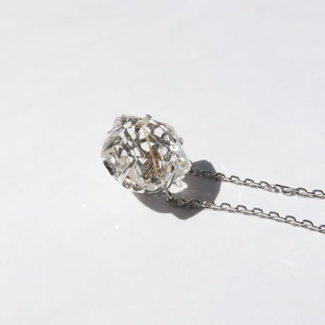【necklace】　ルチルクォーツ 10mm ぺたんこさくらシェイプ