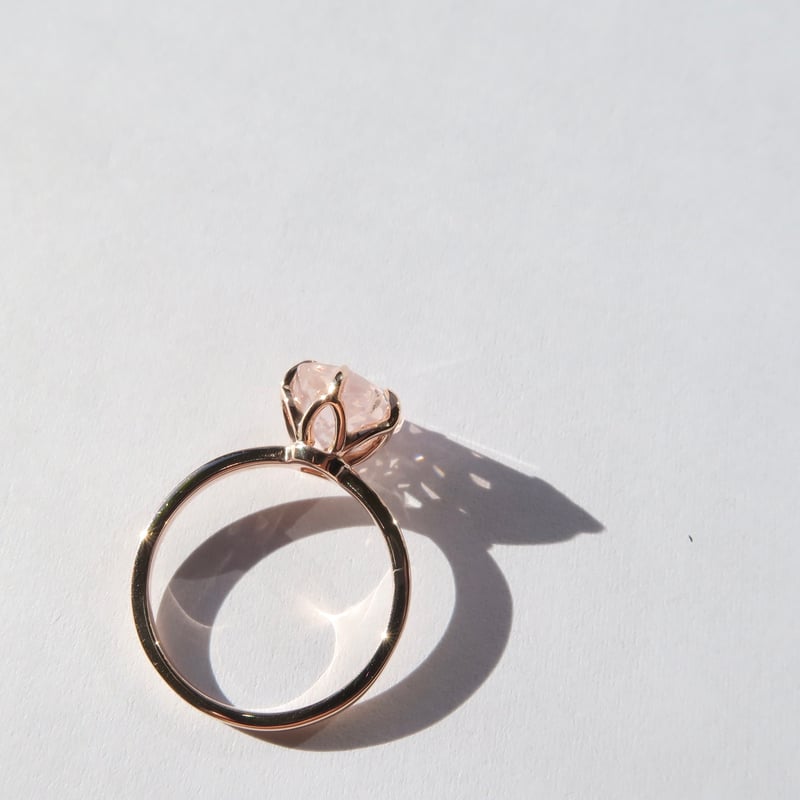 ローズクォーツ 8.5mm さくらシェイプ Ring＃11 | FREESIA