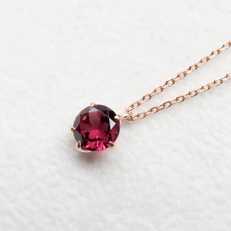 【necklace】　ロードライトガーネット　6mm　さくらインカット