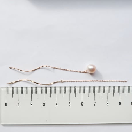 【pierced】　淡水パール　7.0-7.5mm　ピンク　片耳