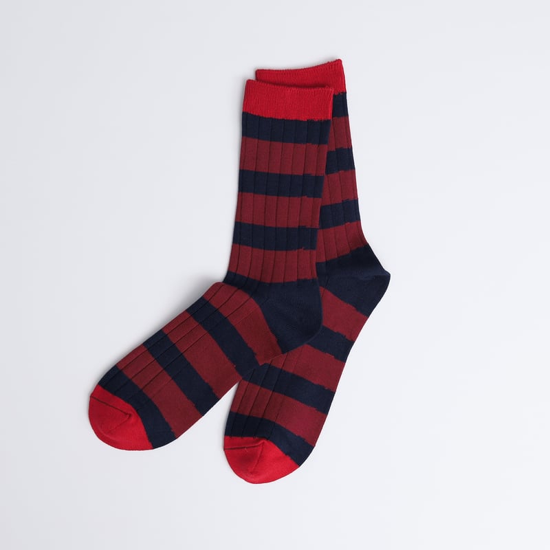 NAVY ROOTS / リブボーダーソックス / NR-SC23-02-4 | LINKS
