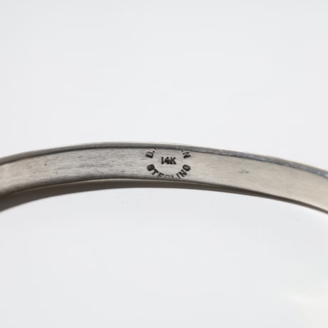 UNISEX / ナバホ族 Bruce Morgan / 1/4'' 14K サークル+ストライプ バングル