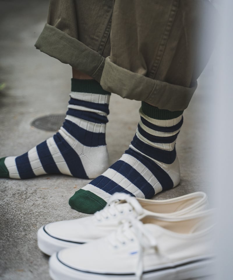 NAVY ROOTS / リブボーダーソックス / NR-SC23-02-4 | LINKS