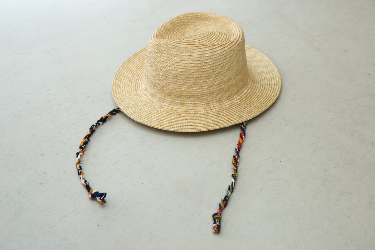 cableami / STRAW HAT with batik strap (detachab