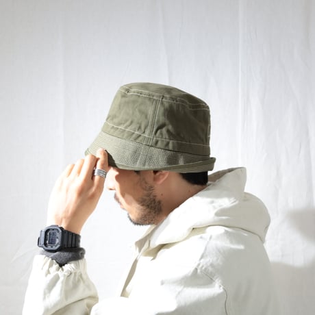 cableami / organic cotton Herringbone BUCKET HAT / 005-26SS