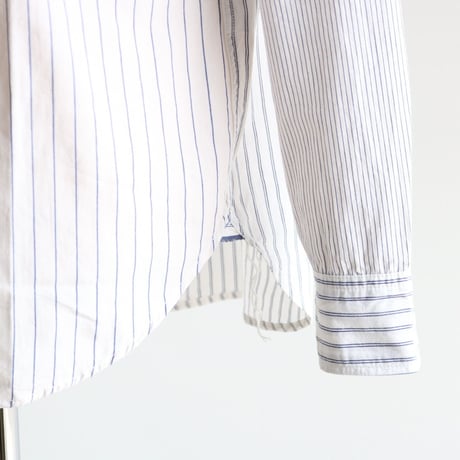 FOB FACTORY / CRAZY STRIPE BAND COLLAR SHIRT / F3465