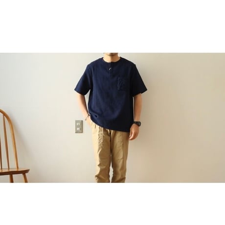 FOB FACTORY / INDIGO WAFFLE-T / F3493