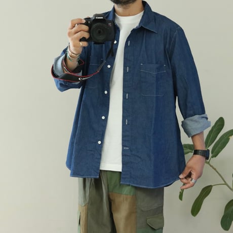 CATTA / REGULAR COLLAR W POCKET SHIRT -DENIM- / RG-03WP
