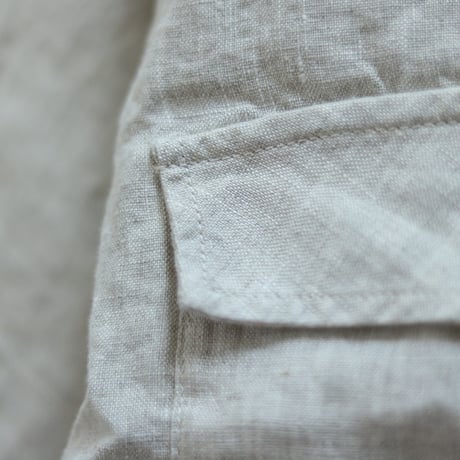 modem design / LINEN SHORT SLEEVE SHIRT / M-2501451