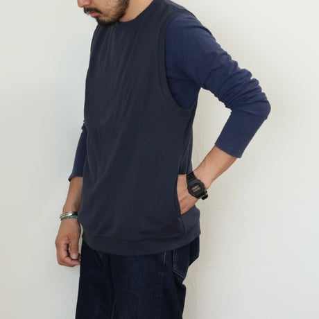 UNISEX / SPINNER BAIT / リブクルーネックベスト ミニ裏毛 / 127MU