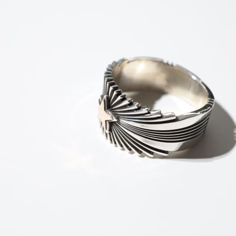 UNISEX / ナバホ族 Pat Bedonie / 1/2'' 14K スターバースト リング