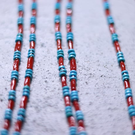 UNISEX / Coral&Turquoise ネックレス