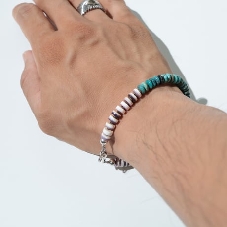 UNISEX / Turquoise × Shell ブレスレット