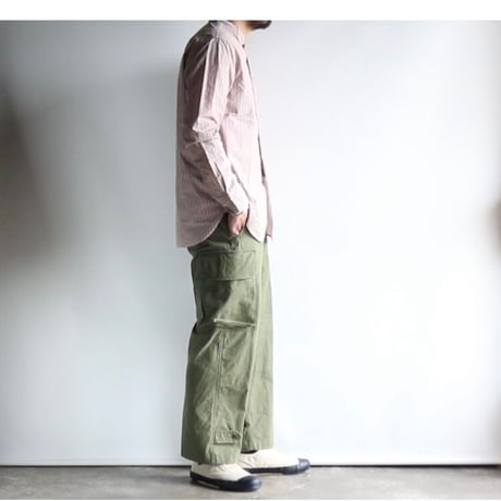 FOB FACTORY / STRIPE BAND COLLAR SHIRT / F3488