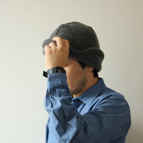 UNISEX / cableami / Recycle WOOL FLIGHT W/CAP with Earflap (Pile Stitch) / 010-23AW